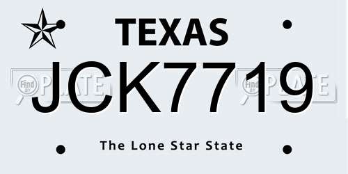 JCK7719 Texas License Plate