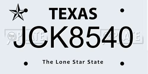 JCK8540 Texas License Plate