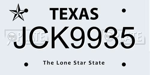JCK9935 Texas License Plate
