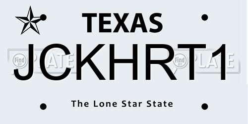 JCKHRT1 Texas License Plate