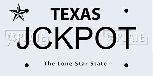 JCKPOT Texas License Plate
