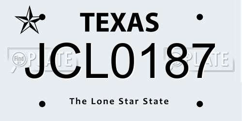 JCL0187 Texas License Plate