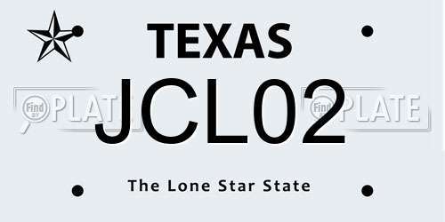 JCL02 Texas License Plate