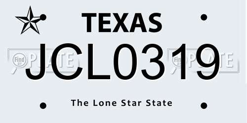 JCL0319 Texas License Plate