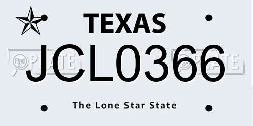 JCL0366 Texas License Plate