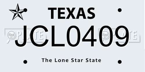 JCL0409 Texas License Plate