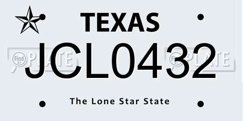 JCL0432 Texas License Plate