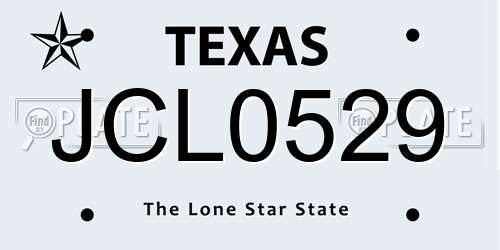 JCL0529 Texas License Plate