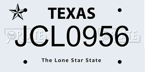 JCL0956 Texas License Plate