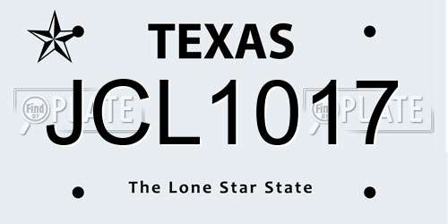 JCL1017 Texas License Plate