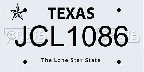 JCL1086 Texas License Plate