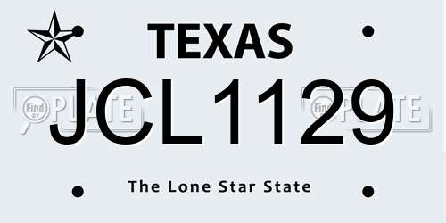 JCL1129 Texas License Plate