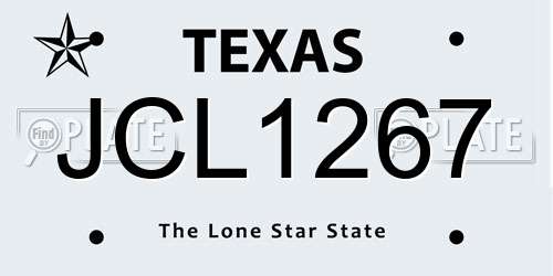 JCL1267 Texas License Plate
