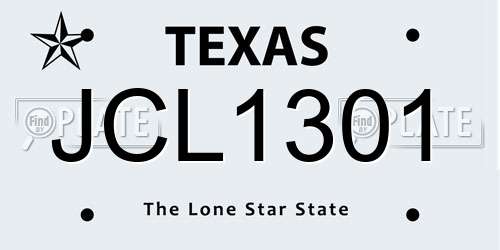 JCL1301 Texas License Plate