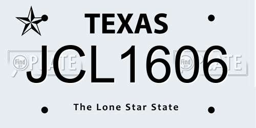 JCL1606 Texas License Plate