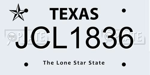 JCL1836 Texas License Plate