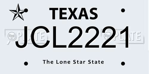 JCL2221 Texas License Plate