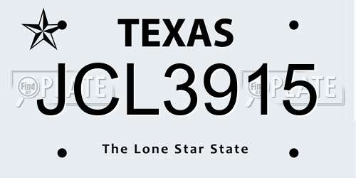JCL3915 Texas License Plate