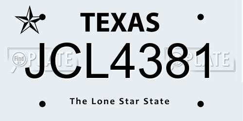 JCL4381 Texas License Plate