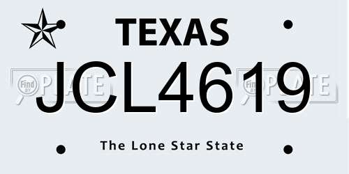 JCL4619 Texas License Plate