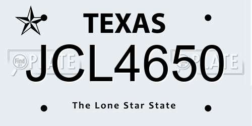 JCL4650 Texas License Plate