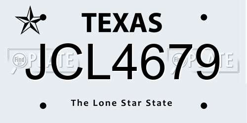 JCL4679 Texas License Plate