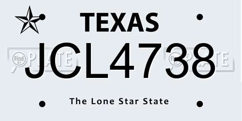 JCL4738 Texas License Plate