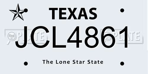 JCL4861 Texas License Plate