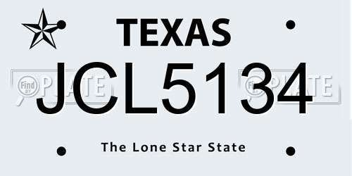 JCL5134 Texas License Plate