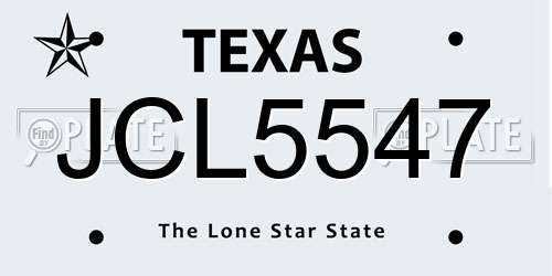 JCL5547 Texas License Plate