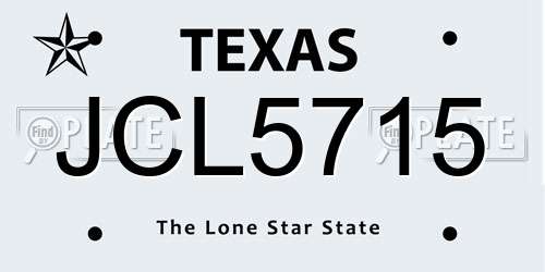 JCL5715 Texas License Plate
