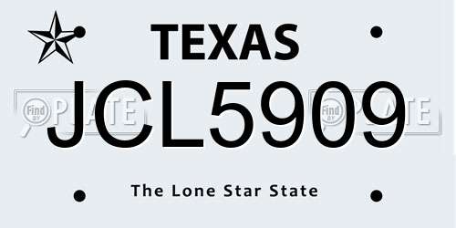 JCL5909 Texas License Plate