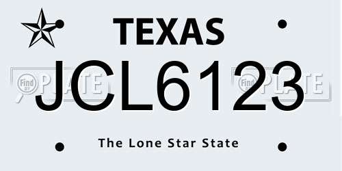 JCL6123 Texas License Plate