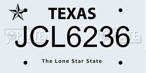 JCL6236 Texas License Plate