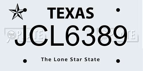 JCL6389 Texas License Plate