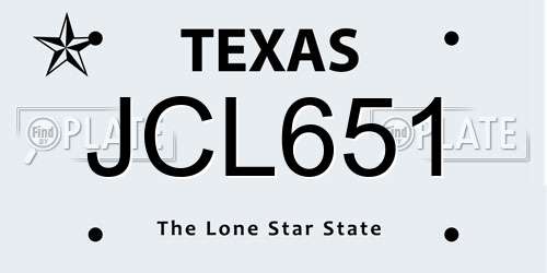 JCL651 Texas License Plate