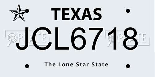 JCL6718 Texas License Plate