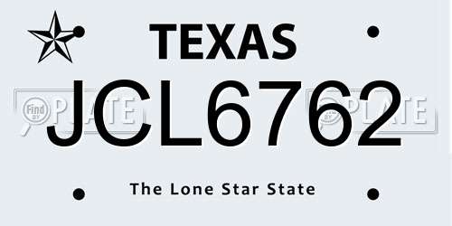 JCL6762 Texas License Plate