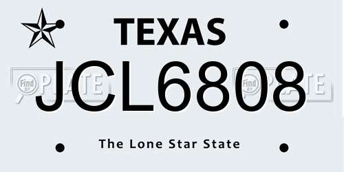 JCL6808 Texas License Plate