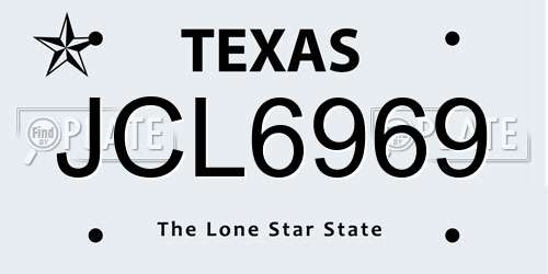 JCL6969 Texas License Plate