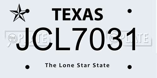 JCL7031 Texas License Plate