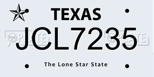JCL7235 Texas License Plate