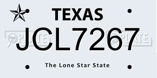 JCL7267 Texas License Plate