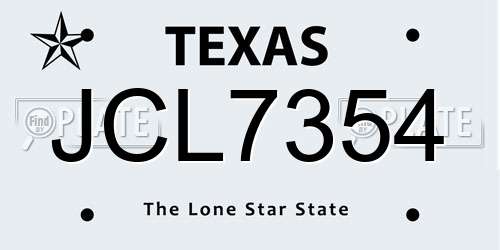 JCL7354 Texas License Plate