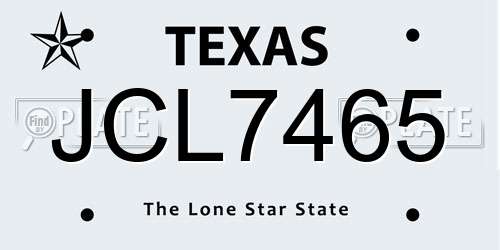 JCL7465 Texas License Plate