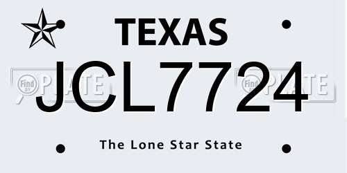 JCL7724 Texas License Plate