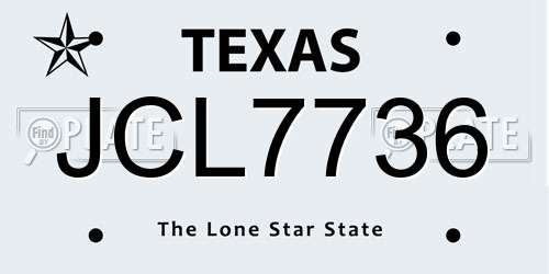 JCL7736 Texas License Plate