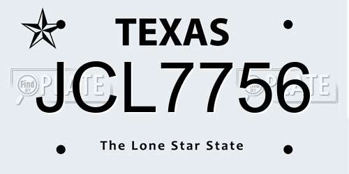 JCL7756 Texas License Plate