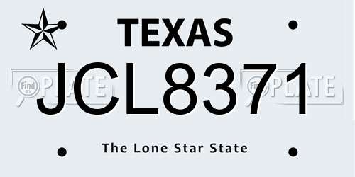 JCL8371 Texas License Plate