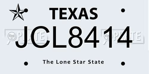 JCL8414 Texas License Plate